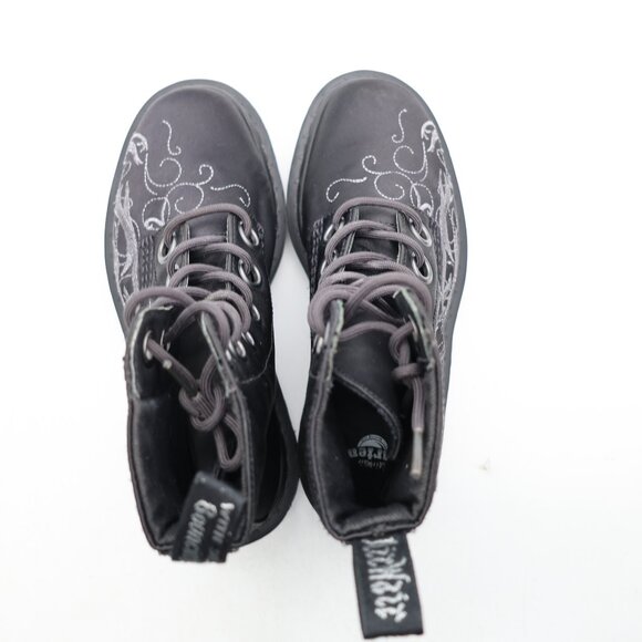 Doc Dr. Martens Pascal Vena Women's Size 6 Satin Vein Embroidered Velvet Boots - Picture 9 of 11